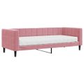 vidaXL Denná posteľ s matracom ružová 80x200 cm zamat