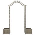 vidaXL Záhradná pergola s kvetináčom sivý jedľový masív
