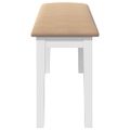 vidaXL Lavica 110 cm Biela masívna guma