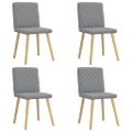 vidaXL Jedálenské stoličky 4 ks bledosivé látkové