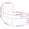 vidaXL Posteľný rám boxsping s matracom a LED ružový 100x200 cm zamat