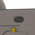 vidaXL Zdvíhacie a sklápacie masážne kreslo sivohnedé látka