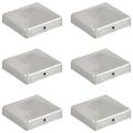 vidaXL Pyramídové krytky na plotové stĺpiky 6 ks 81x81 mm pozinkovaný kov