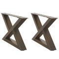 vidaXL Nohy konferenčného stolíka 2 ks, prírodná oceľ, 60 x (30-31,3) cm, oceľ