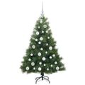 vidaXL Umelý vianočný stromček s 150 LED-i Zelená 120 cm PE a PVC