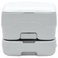 vidaXL Kempingové WC Šedý a biely 41,5 x 36,5 x 30 cm Polyetylén