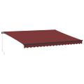 vidaXL Ručne zaťahovacia markíza vínová 450x350 cm
