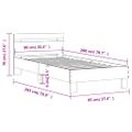 vidaXL Posteľný rám s čelom biely 90x200 cm kompozitné drevo