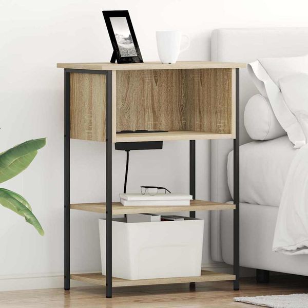 vidaXL Nočný stolík Sonoma dub 55 x 31 x 76 cm Kompozitné drevo