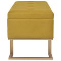 vidaXL Lavica s úložným priestorom 105 cm, horčicová, zamat