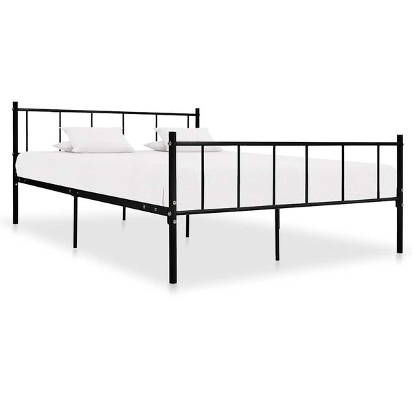 vidaXL Posteľný rám čierny 200x200 cm kovový