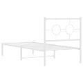 vidaXL Kovový rám postele bez matraca s čelom biely 75x190cm