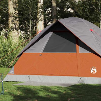 vidaXL Rodinný stan, kupola, 6 osôb, sivý a oranžový, vodoodolný