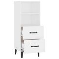 vidaXL Komoda biela 34,5x34x90 cm spracované drevo