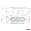 Výstražné osvetlenie oranžové 3x3W LED R65 R10 12/24V IP67