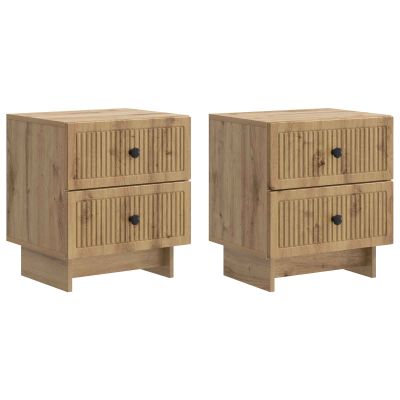 vidaXL Nočný stolík so zásuvkou 2 pcs Dub artisan 43 x 34,5 x 47,5 cm