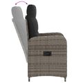vidaXL Záhradný lounge set 3 ks Sivá a tmavo sivá Poly ratan a sklo