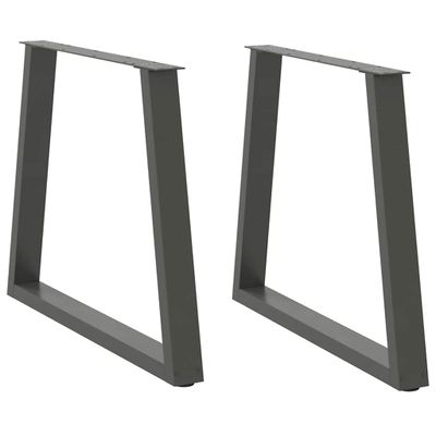 vidaXL Nohy k jedálenskému stolu v tvare V, 2 ks, antracitové, 80 x (72-73,3) cm, oceľ
