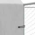 vidaXL Vonkajší koterec pre psov so strechou striebor. 10x10x2,5m oceľ
