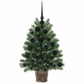 vidaXL Umelý vianočný stromček s 150 LED-i Zelená 75 cm PE a PVC