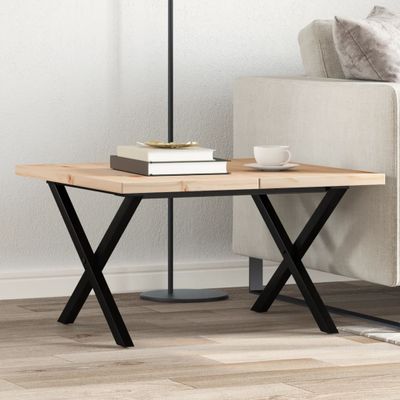 vidaXL Konferenčný stolík v tvare X 60x60x40,5 cm borovica a oceľ