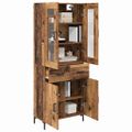vidaXL Highboard 2 ks Staré drevo 69,5 x 34 x 180 cm Kompozitné drevo