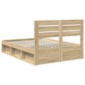 vidaXL Rám postele Sonoma dub 150 x 200 cm Masívne borovicové drevo