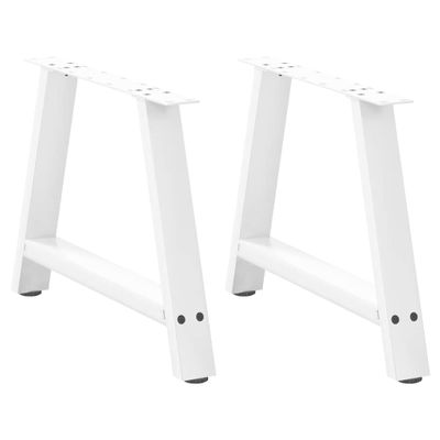 vidaXL Nohy konferenčného stolíka v tvare A, 2 ks, biele, 60 x (42-43) cm, oceľové
