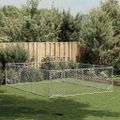 vidaXL Vonkajšia psia búda s dverami 3x4x1 m, pozinkovaná oceľ