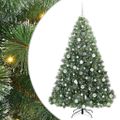 vidaXL Umelý vianočný stromček s 300 LED-i Zelená 180 cm PE a PVC