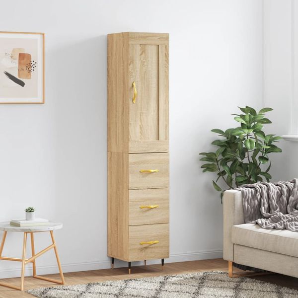vidaXL Vysoká skrinka dub sonoma 34,5x34x180 cm spracované drevo