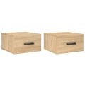 vidaXL Nástenné nočné stolíky 2 ks dub sonoma 35x35x20 cm