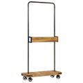 vidaXL Vešiak na oblečenie s kolieskami 90x35x190 cm mango a železo