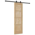 vidaXL Posuvné dvere Prírodná a čierna 61 x 198,5 cm Borovicový masív