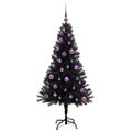 vidaXL Vianočný stromček Čierna 150 cm PVC