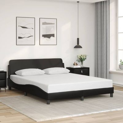 vidaXL Rám postele Dover čierny 160x200 cm umelá koža
