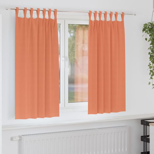 vidaXL Záclony na zatemnenie s krúžkami 2 pcs Tehlová 175 x 140 cm