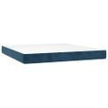 vidaXL Posteľný rám boxsping s matracom tmavomodrý 90x200 cm zamat