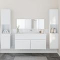 vidaXL 4-dielna sada kúpeľňového nábytku biela kompozitné drevo