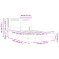 vidaXL Rám postele s LED pásikmi Sivá 120 x 200 cm Umelá koža