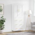 vidaXL Vysoká skrinka lesklá biela 69,5x34x180 cm spracované drevo