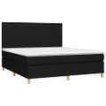 vidaXL Posteľ boxsping s matracom a LED čierna 160x200 cm látka