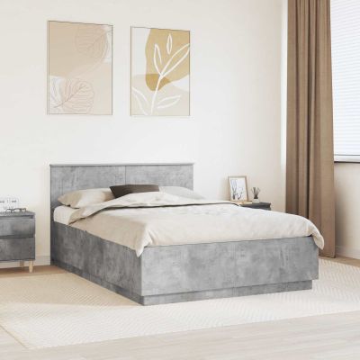 vidaXL Rám postele Betónovo sivá 140 x 190 cm Kompozitné drevo