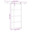 vidaXL Posuvné dvere s kovaním čierne 102,5x205 cm tvrdené sklo