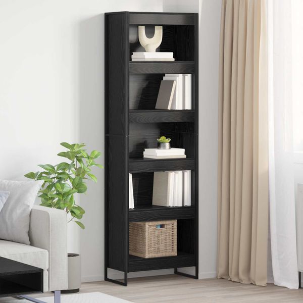 vidaXL Knižnica 2 pcs Čierny dub 60 x 30 x 189,5 cm Kompozitné drevo