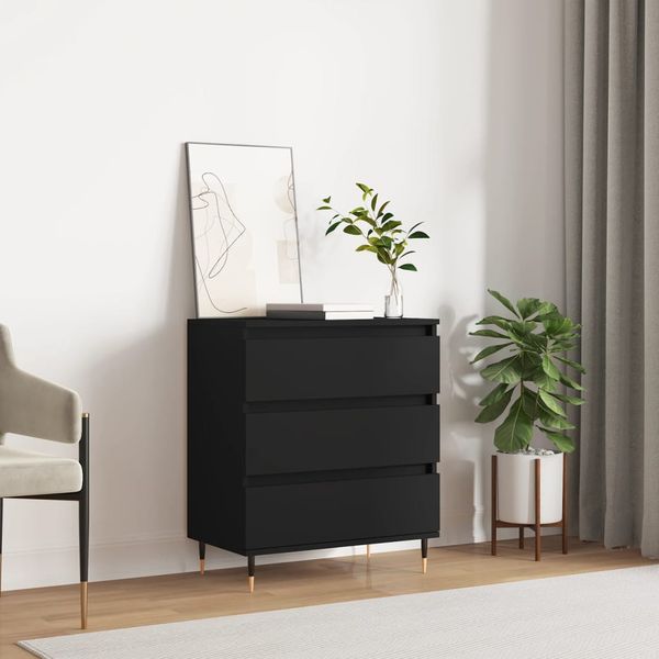 vidaXL Komoda čierna 60x35x70 cm spracované drevo