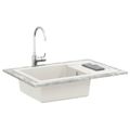 vidaXL Drez Biela 780 x 500 mm 80% Kvárc a 20% Živica