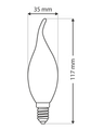 Dekoračná LED žiarovka FILAMENT Trixline 5W 600lm C35L E14 teplá biela