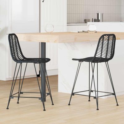 vidaXL Barová stolička 2 pcs 44,5 x 54,5 x 97,5 cm Ratan a železo