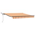 vidaXL Sklopná markíza Žltá a oranžová 350 x 250 cm Polyester